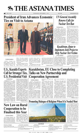 U.S., Kazakh Experts Call for Stronger Ties, U.S. Presidential Visit