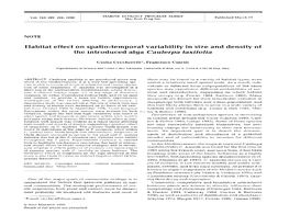 Habitat Effect on Spatio-Temporal Variability in Size and Density of the Introduced Alga Caulerpa Taxifolia