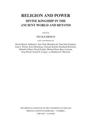 Religion and Power Divine Kingship in the Ancient World and Beyond