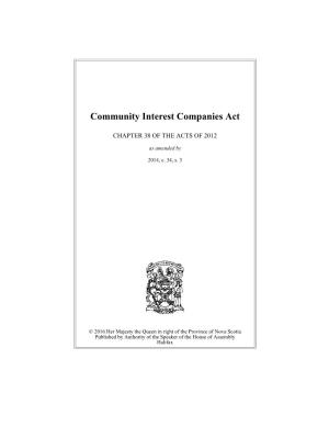 Community Interest Companies Act