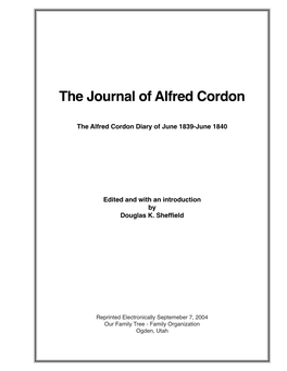 The Journal of Alfred Cordon