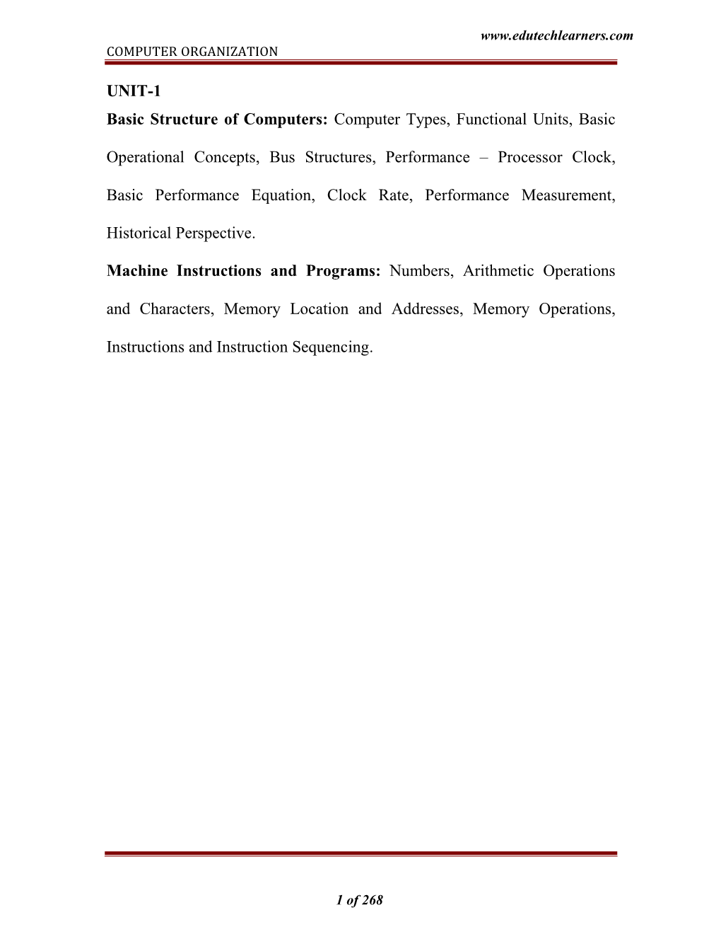 UNIT-1 Basic Structure of Computers: Computer Types, Functional Units, Basic