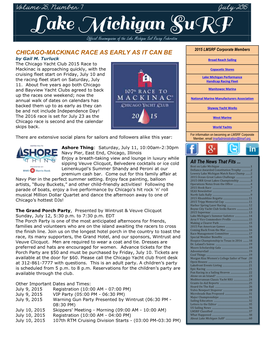 Lake Michigan Surf Newsletter the E-Publication of the Lake Michigan Sail Racing Federation