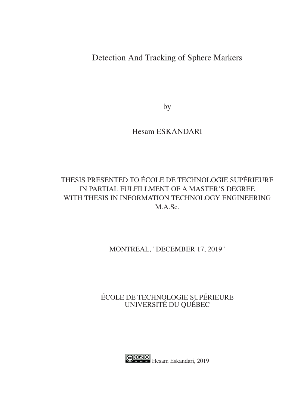 Detection and Tracking of Sphere Markers