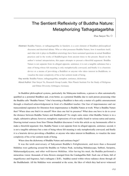 The Sentient Reflexivity of Buddha Nature: Metaphorizing Tathagatagarbha