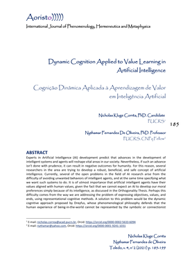 Dynamic Cognition Applied to Value Learning in Artificial Intelligence