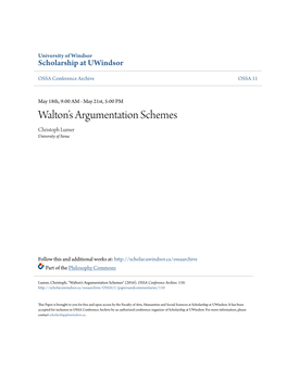 Walton's Argumentation Schemes