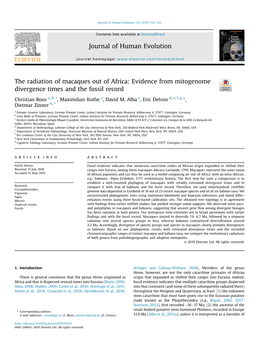 The Radiation of Macaques out of Africa: Evidence from Mitogenome Divergence Times and the Fossil Record