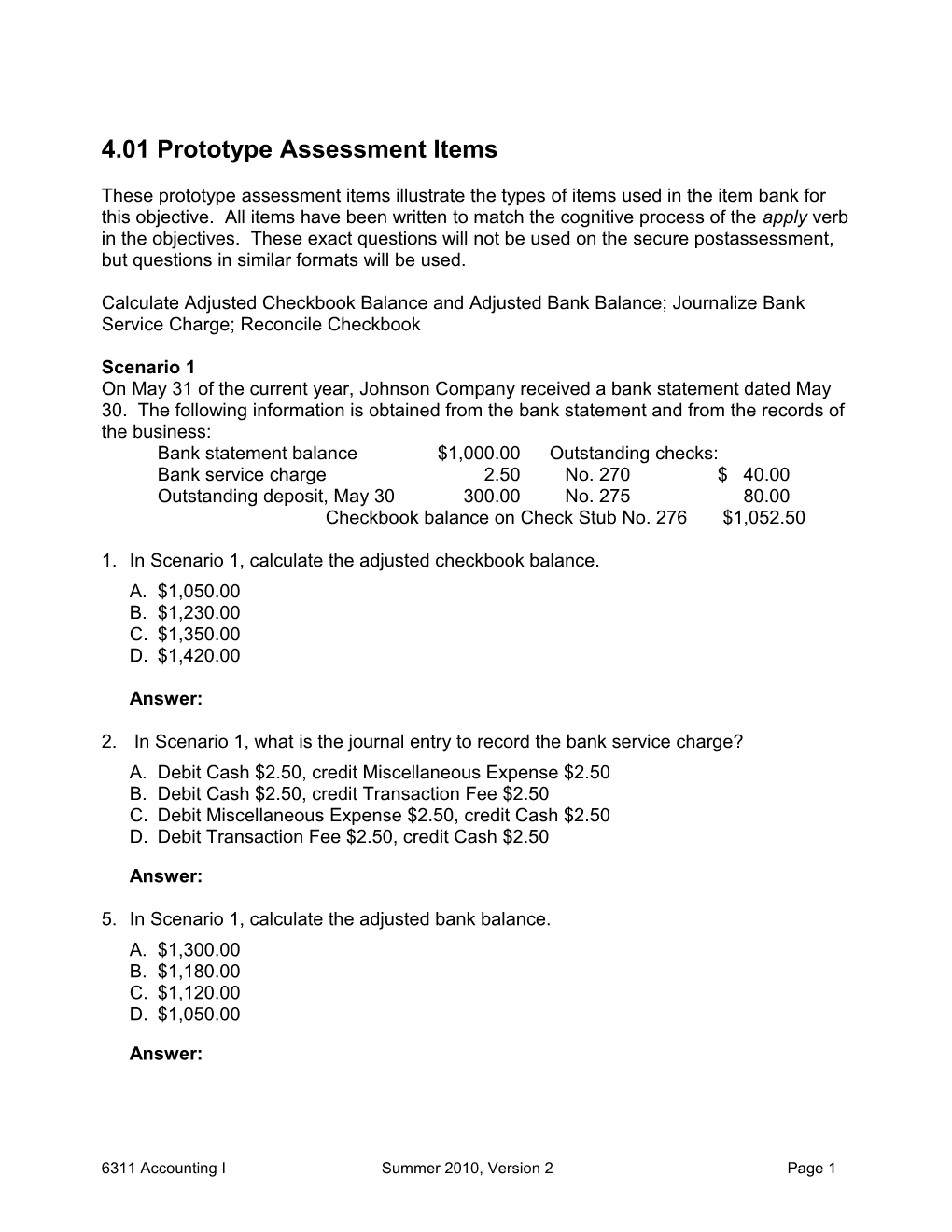 4.01 Prototype Assessment Items