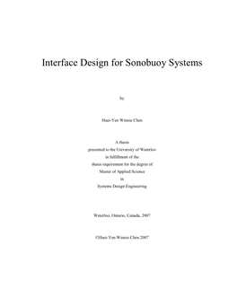 Interface Design for Sonobuoy Systems