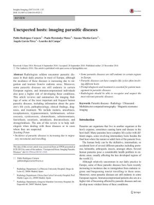 Imaging Parasitic Diseases
