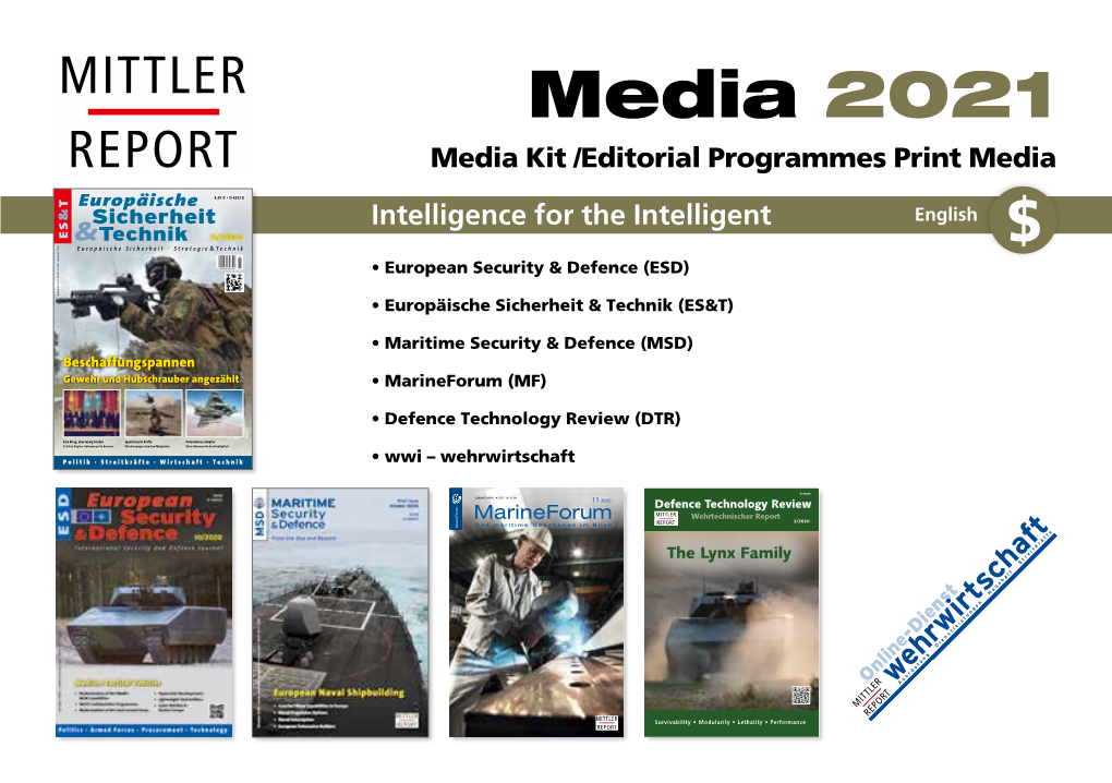 Media 2021 REPORT Media Kit /Editorial Programmes Print Media