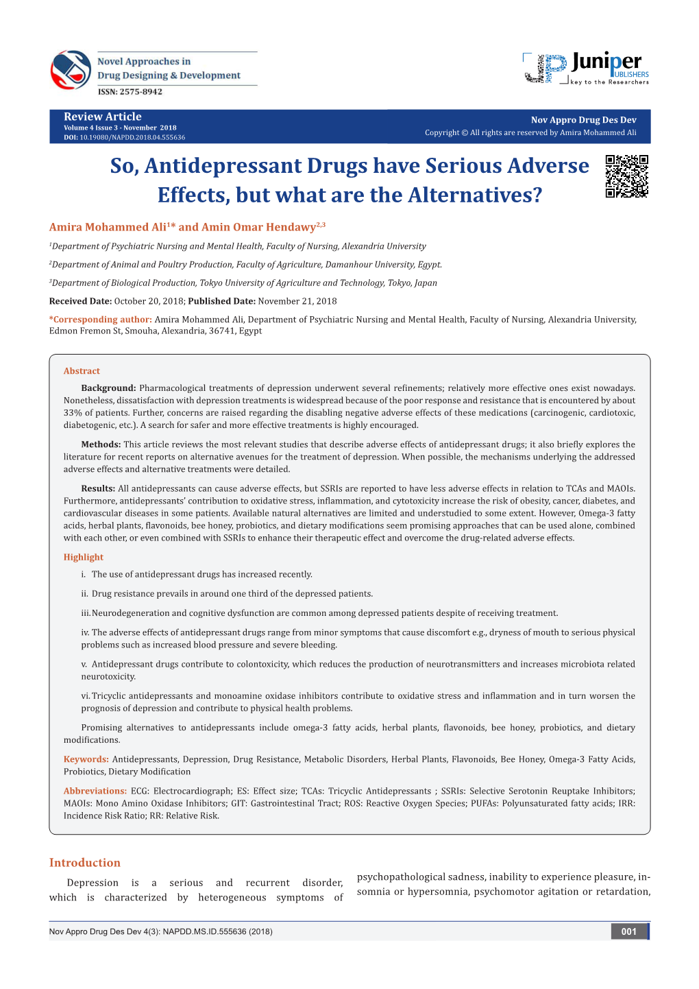 So Antidepressant Drugs Have Serious Adverse Effects, but What Are the Alternatives?