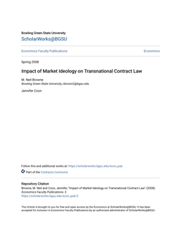 Impact of Market Ideology on Transnational Contract Law