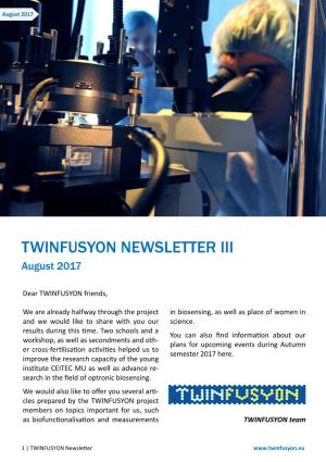 TWINFUSYON NEWSLETTER III August 2017