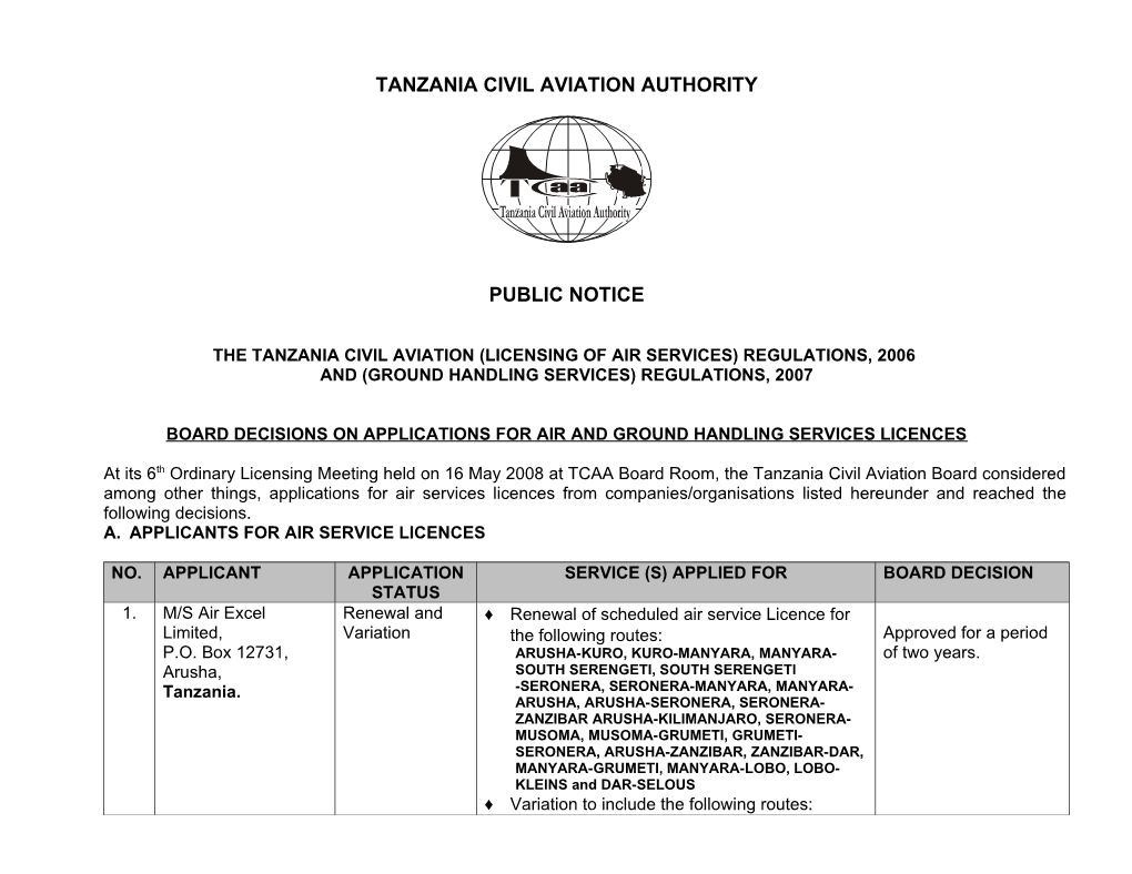 Tanzania Civil Aviation Authority