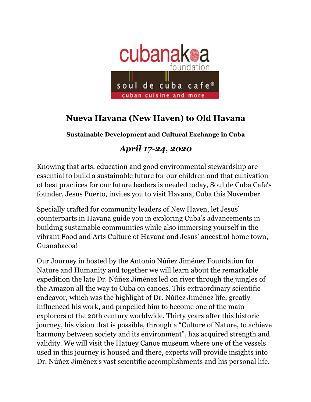 To Old Havana April 17-24, 2020