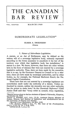 Subordinate Legislation*