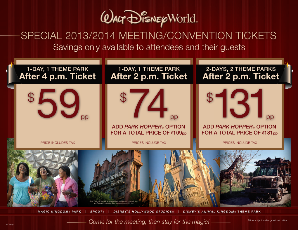 10028-GS2013 WDW 2014 Ticket Flier for Off-Site Nondelegates.Indd