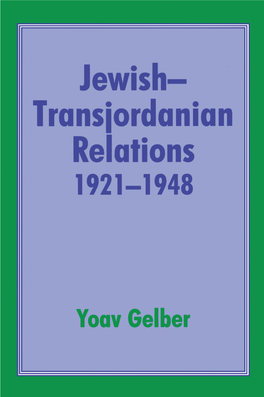 Jewish-Transjordanian Relations 1921-1948