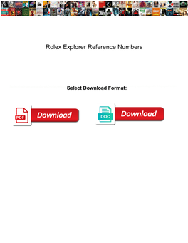 Rolex Explorer Reference Numbers