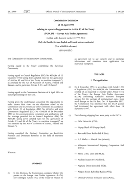 COMMISSION DECISION of 30 April 1999 Relating to A