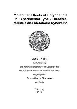 Molecular Effects of Polyphenols in Experimental Type 2 Diabetes Mellitus and Metabolic Syndrome