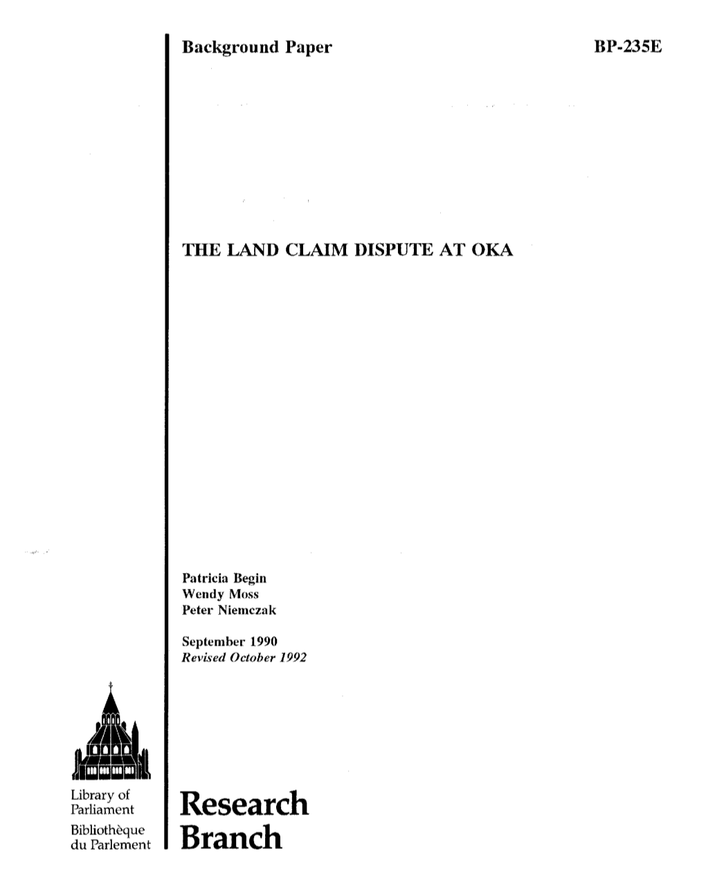 Land Claim Dispute at Oka