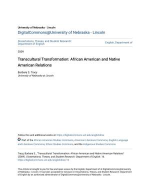 African American and Native American Relations
