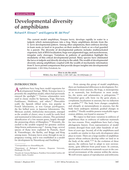 Developmental Diversity of Amphibians Richard P