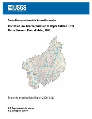 Instream Flow Characterization of Upper Salmon River Basin Streams, Central Idaho, 2005