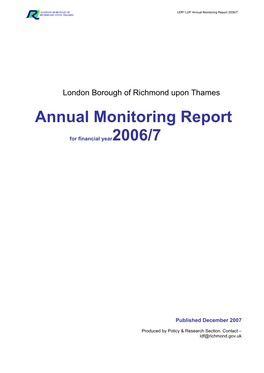 Annual Monitoring Report 2006/07 Employment & Economic Activity