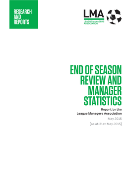 End of Season Review and Manager Statistics