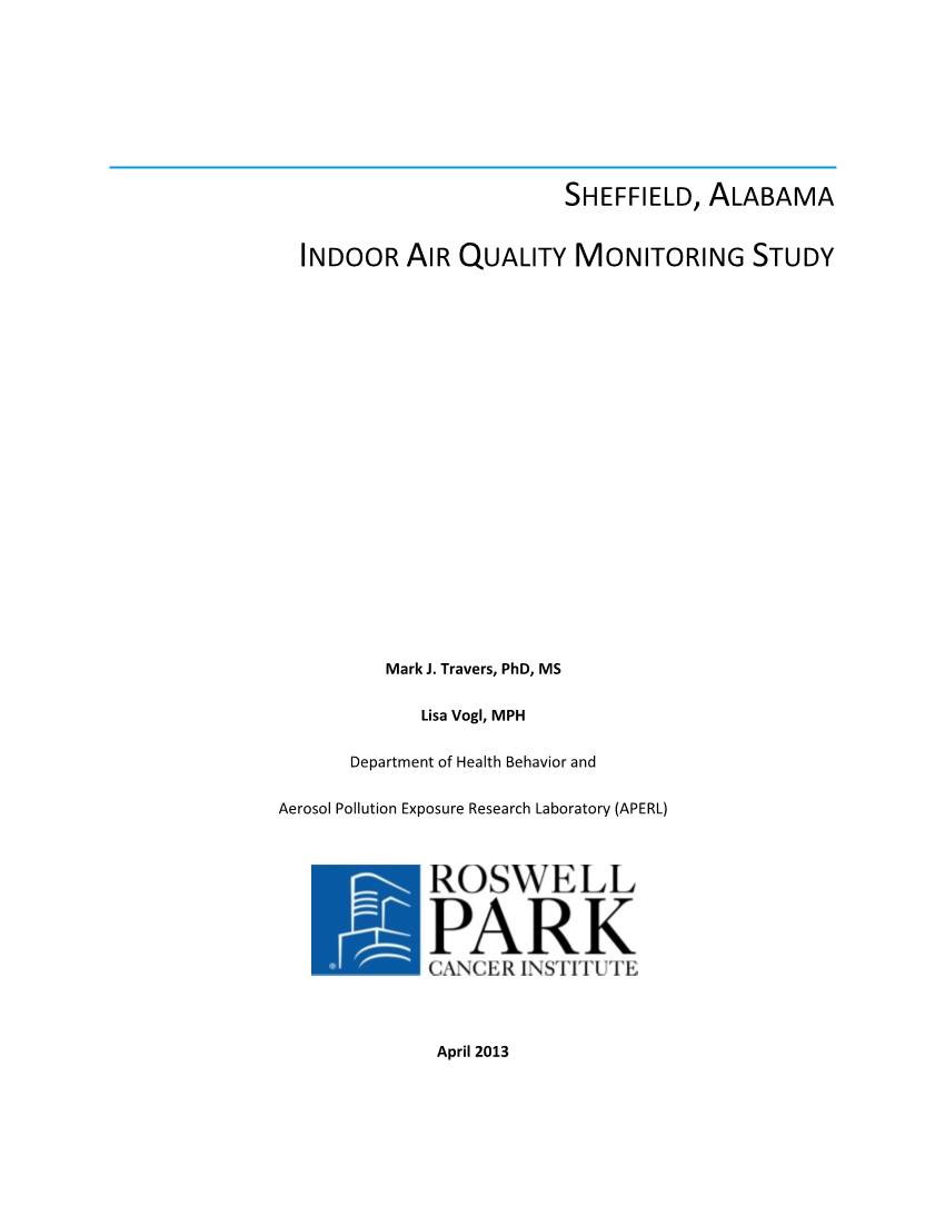 Sheffield,Alabama Indoor Air Quality Monitoring Study