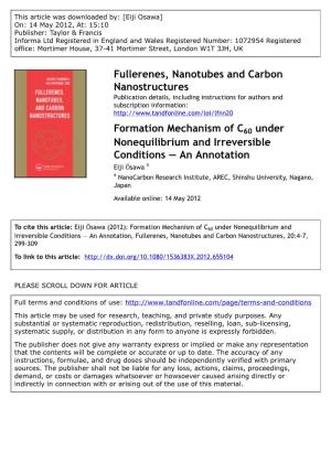 Formation Mechanism of C60 Under Nonequilibrium and Irreversible