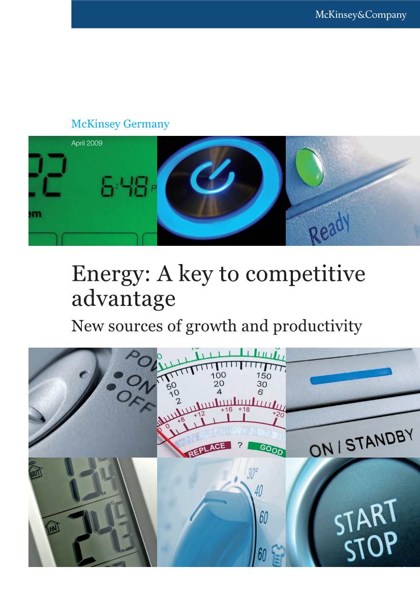 Energy: a Key to Competitive Advantage – New Sources of Growth and Productivity 3