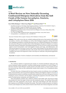 A Brief Review on New Naturally Occurring Cembranoid Diterpene Derivatives from the Soft Corals of the Genera Sarcophyton, Sinularia, and Lobophytum Since 2016