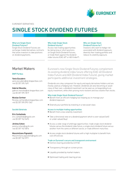 Single Stock Dividend Futures
