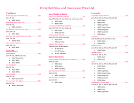 Corky Bell Shoe and Dancewear Price List