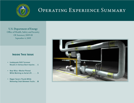 Operating Experience Summary 2009-08