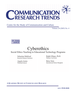Cyberethics Social Ethics Teaching in Educational Technology Programs