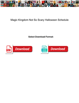 Magic Kingdom Not So Scary Halloween Schedule