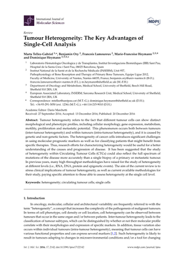 Tumour Heterogeneity: the Key Advantages of Single-Cell Analysis