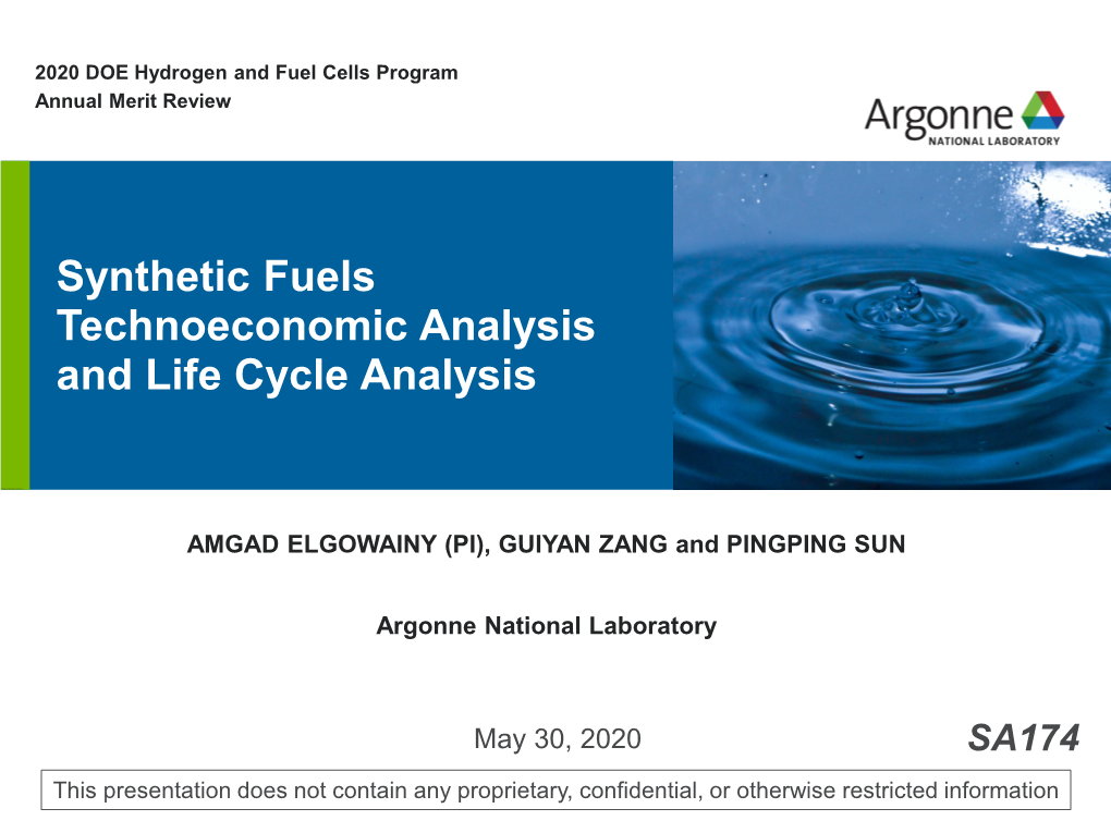 Synthetic Fuels Technoeconomic Analysis And Life Cycle Analysis - DocsLib