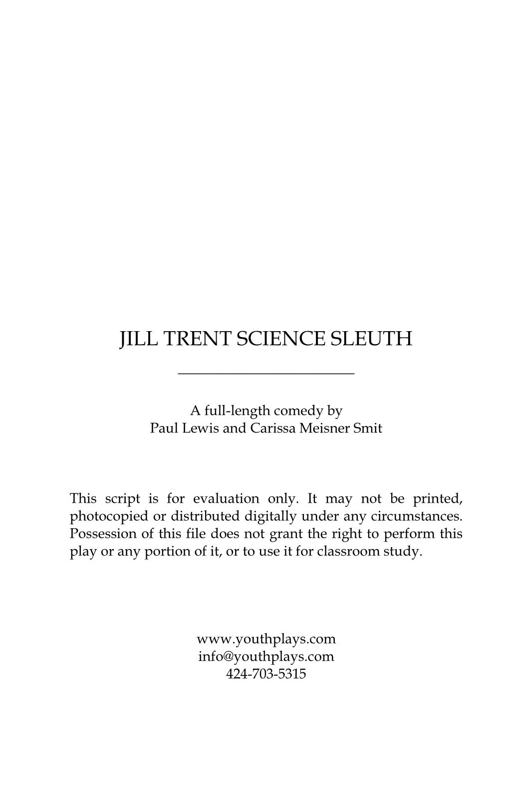 Jill Trent Science Sleuth ______