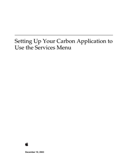 Setting up Your Carbon Application to Use the Services Menu