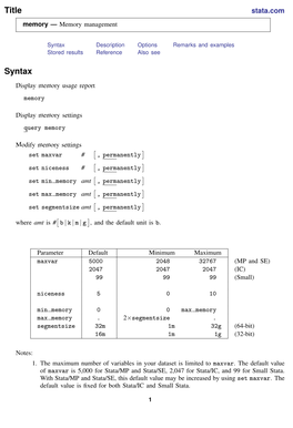 Memory — Memory Management