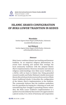 Islamic Shari'a Configuration of Buka Luwur Tradition In