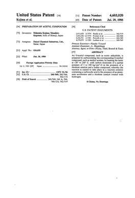 United States Patent (19 11 Patent Number: 4,603,020 Kojima Et Al