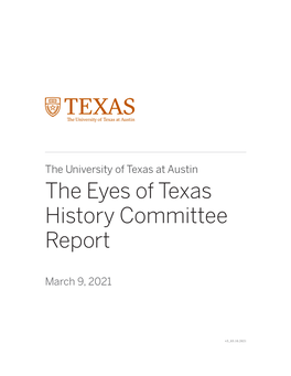 The Eyes of Texas History Committee Report